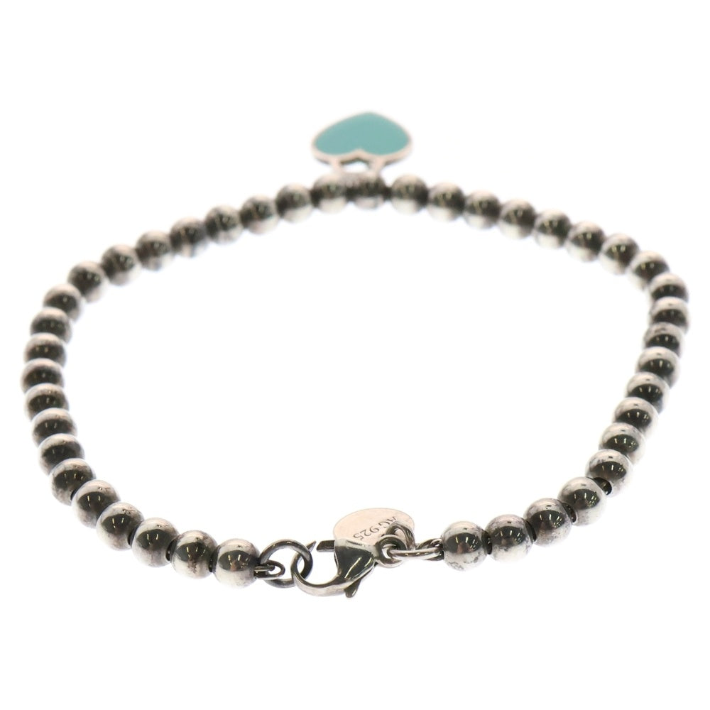 TIFFANY&Co(ティファニー) SV925 ハート タグ ビーズ ブレスレット シルバー 5.5g