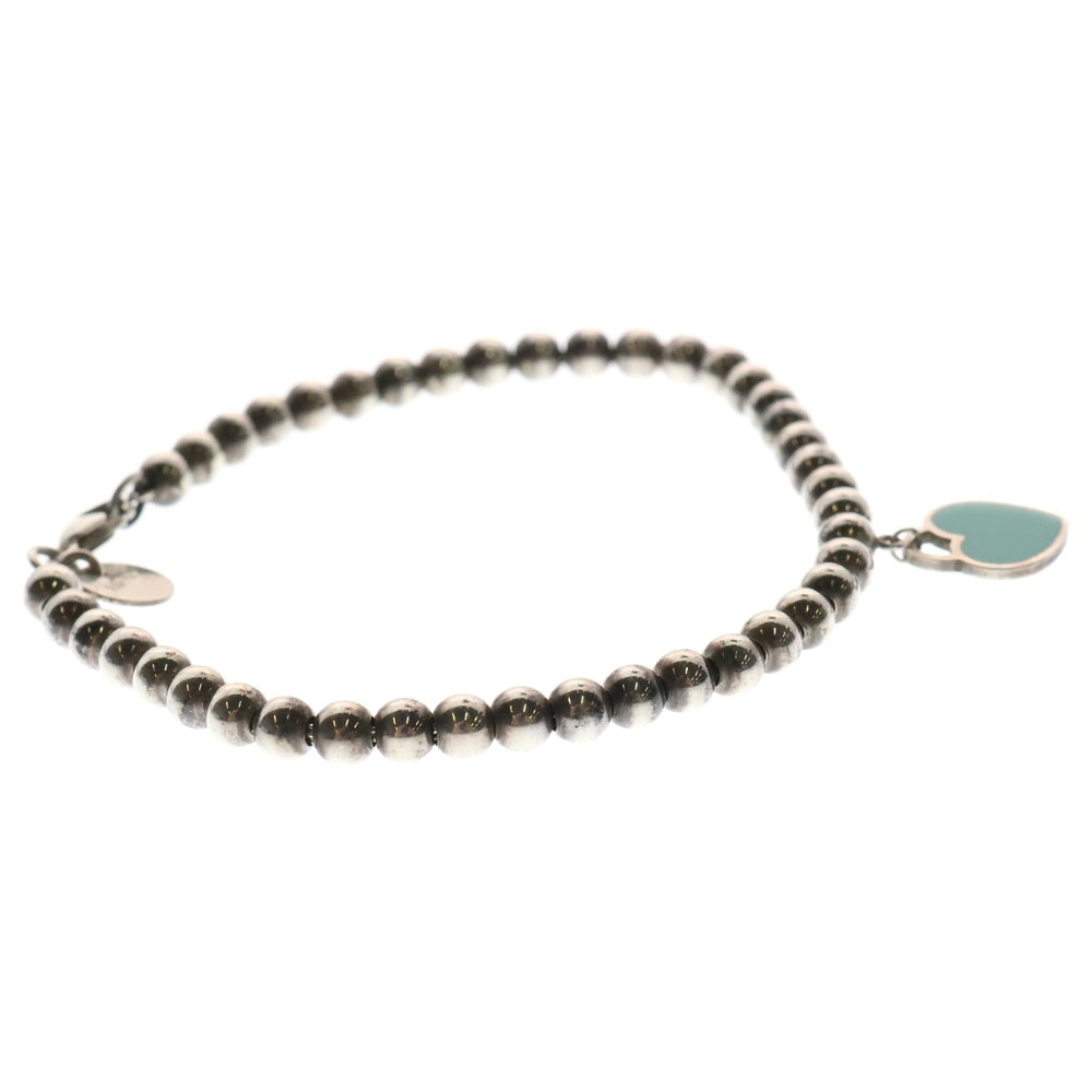 TIFFANY&Co(ティファニー) SV925 ハート タグ ビーズ ブレスレット シルバー 5.5g