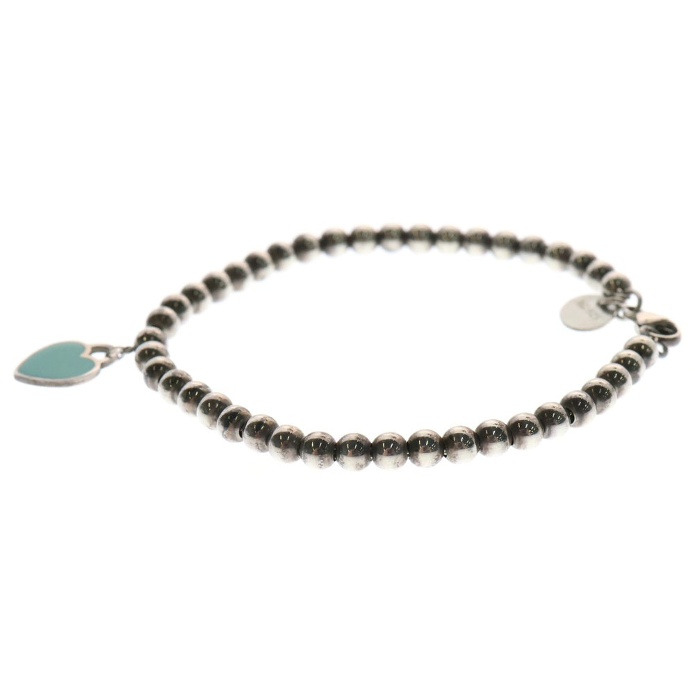 TIFFANY&Co(ティファニー) SV925 ハート タグ ビーズ ブレスレット シルバー 5.5g