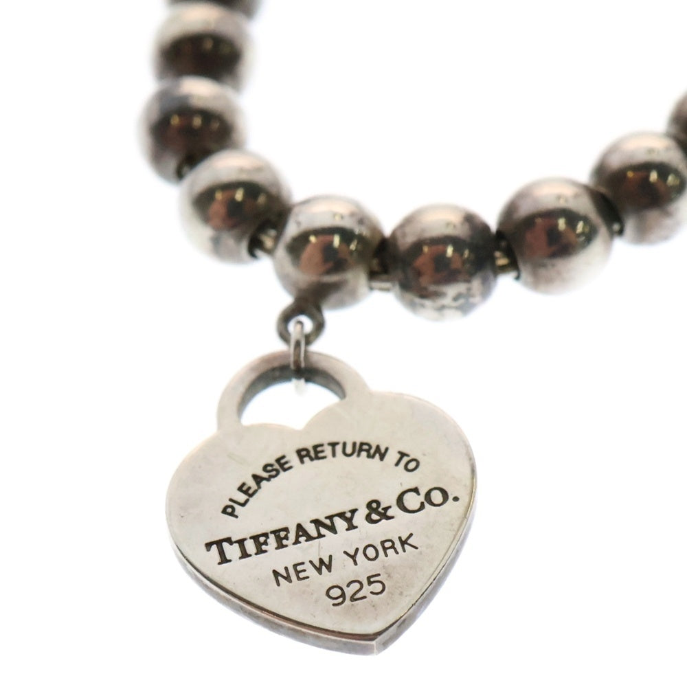 TIFFANY&Co(ティファニー) SV925 ハート タグ ビーズ ブレスレット シルバー 5.5g