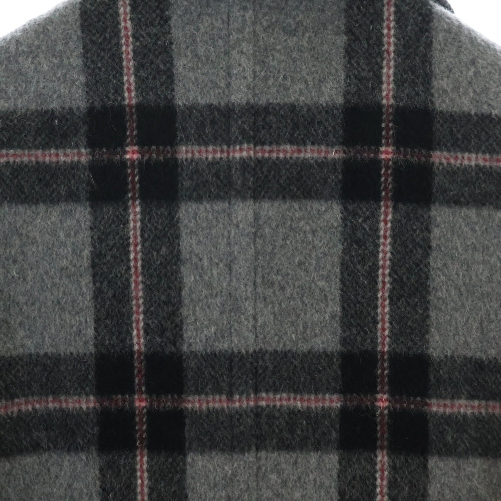 Vivienne Westwood(ヴィヴィアンウエストウッド) 変形 チェック総柄 ビッグラペル 2B ウール チェスターコート グレー レディース 15-01-662012