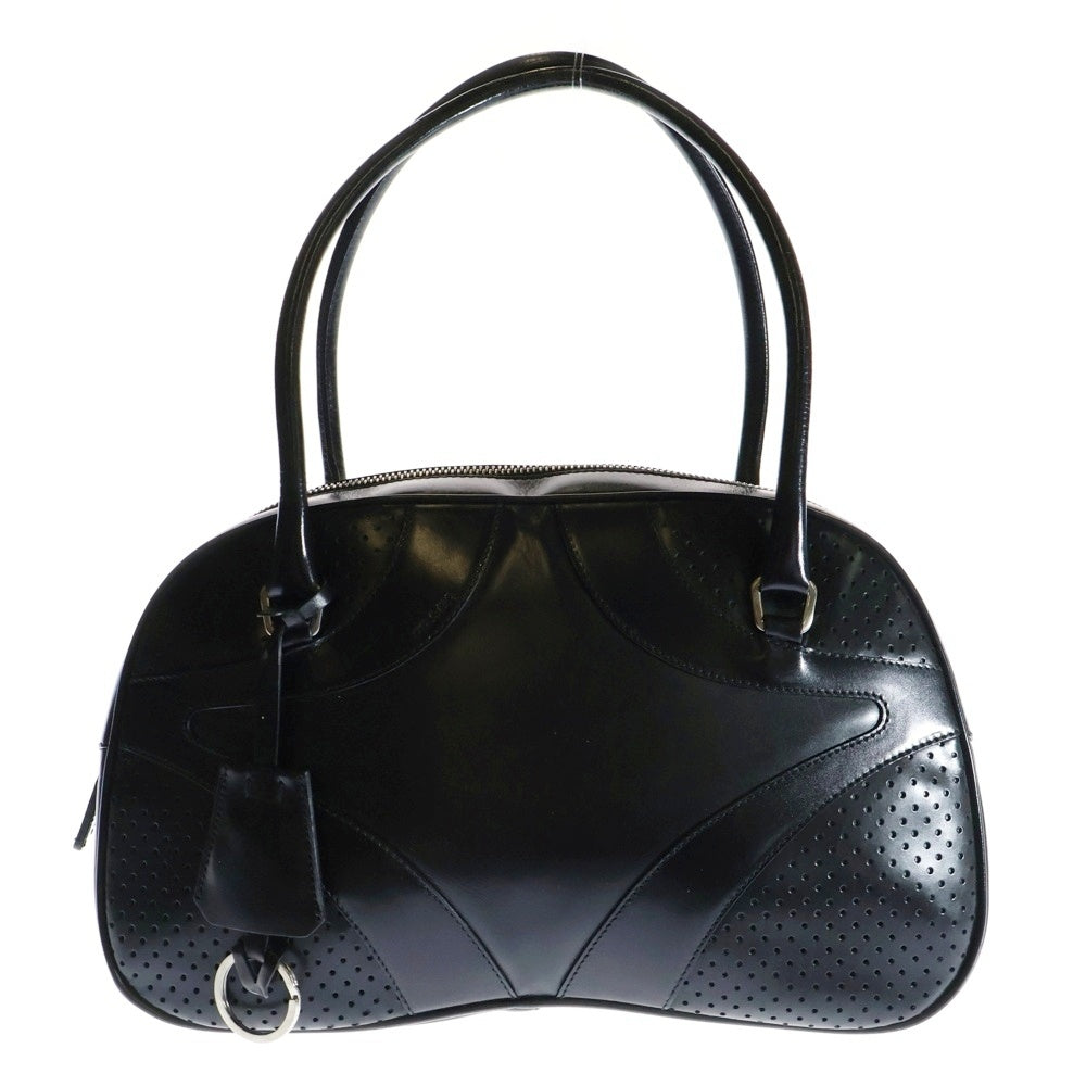 PRADA(プラダ) ミニボストンバッグ ハンドバッグ ブラック シルバー金具 レザー B10524