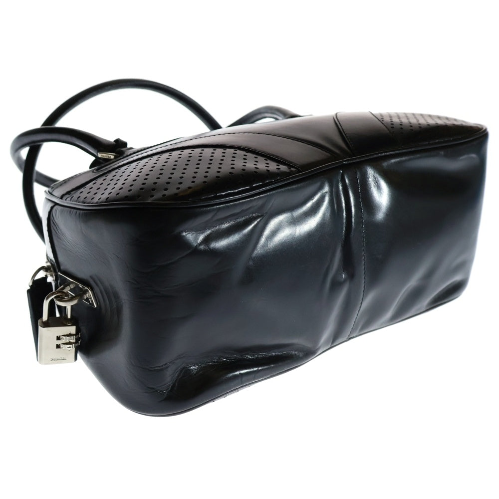 PRADA(プラダ) ミニボストンバッグ ハンドバッグ ブラック シルバー金具 レザー B10524