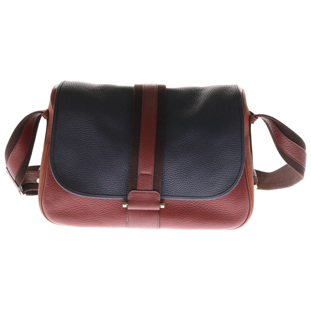 HERMES(エルメス) ブールラング トリヨン ショルダーバッグ パープル×レッド ゴールド金具 □R刻印