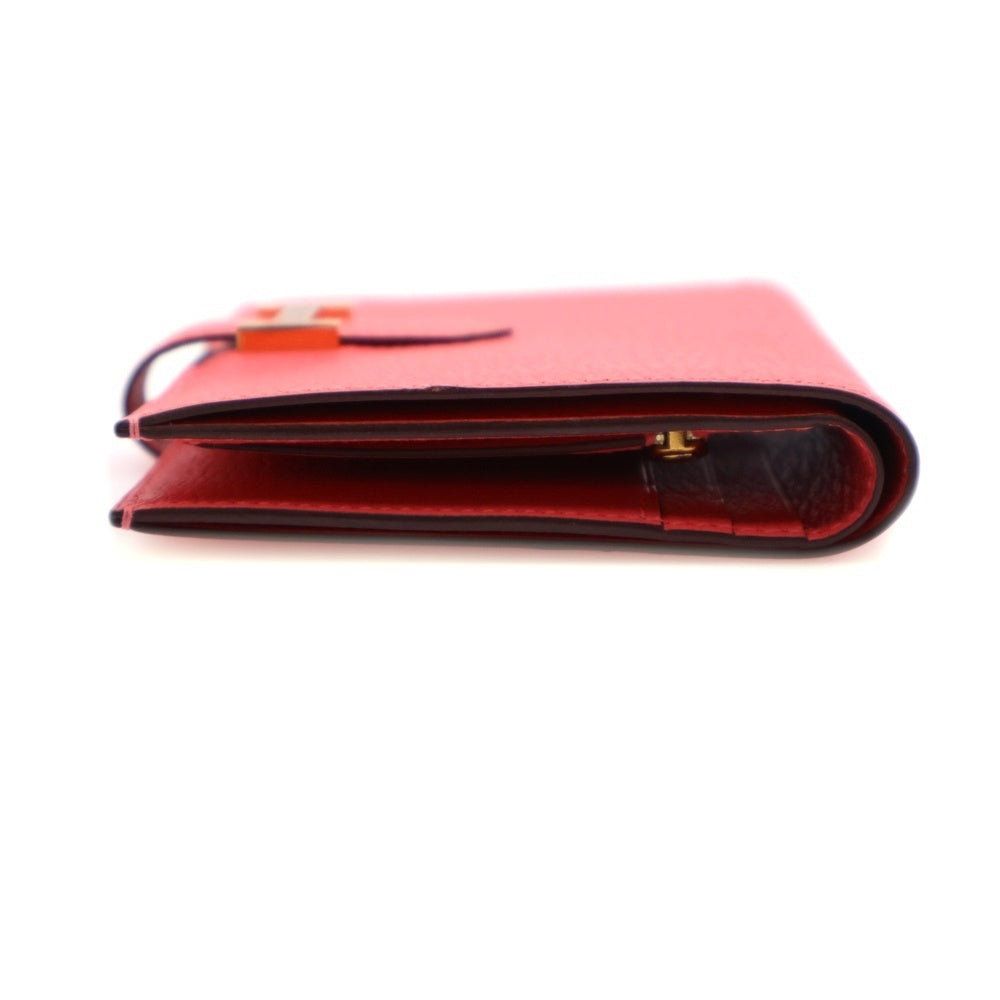 HERMES(エルメス) ベアンコンパクト シェーブル ゴールド金具 ピンク A刻印