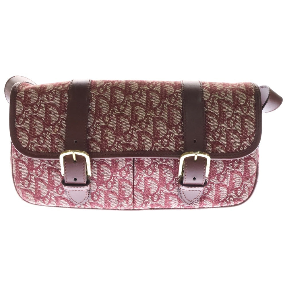 Christian Dior(クリスチャンディオール) トロッター ショルダーバッグ ボルドー キャンバス×レザー ハンドバッグ