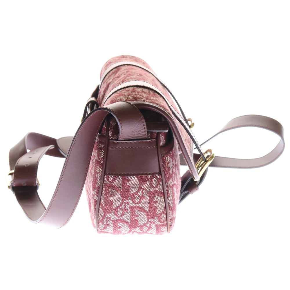 Christian Dior(クリスチャンディオール) トロッター ショルダーバッグ ボルドー キャンバス×レザー ハンドバッグ