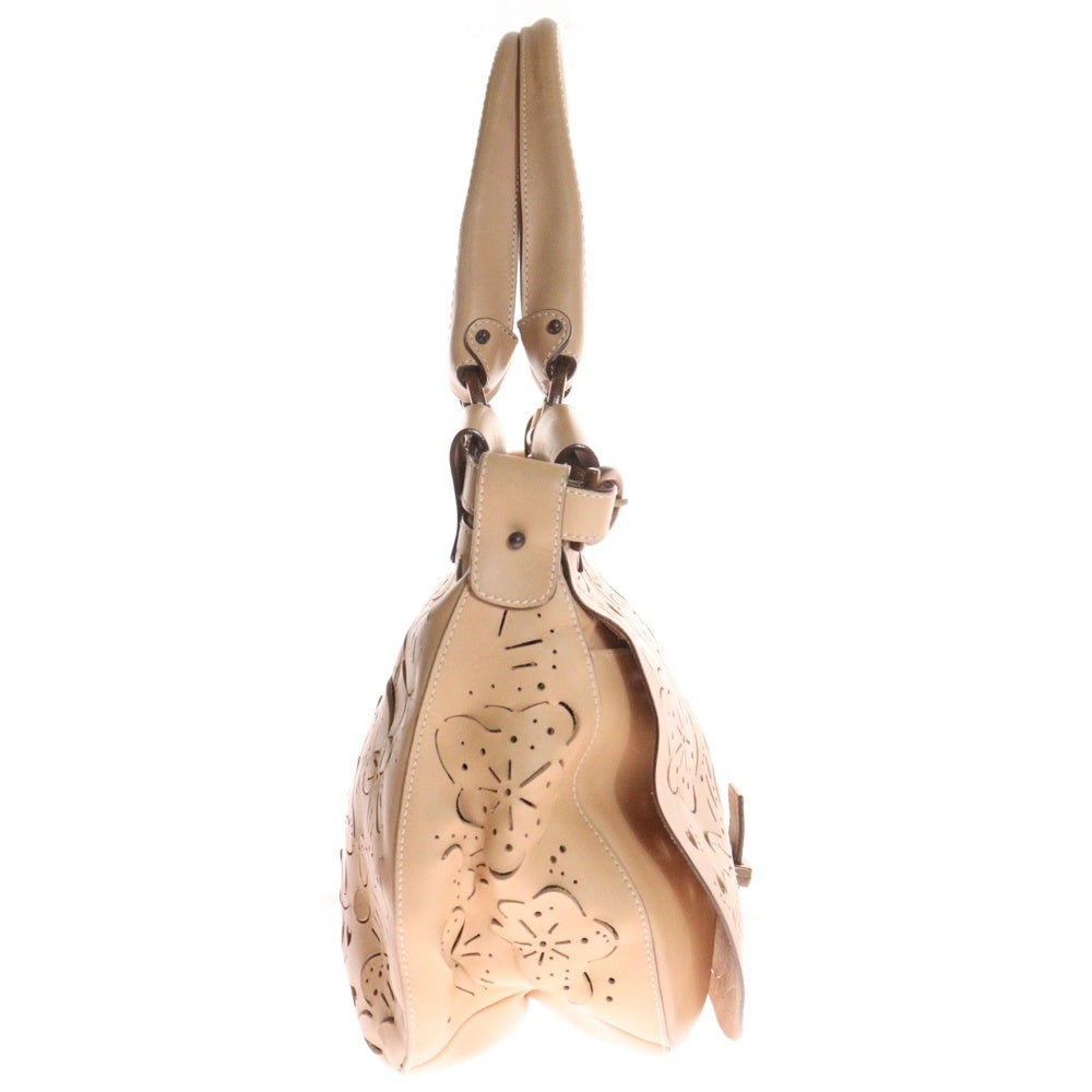 Salvatore Ferragamo(サルヴァトーレ フェラガモ) ハンドバッグ フラワーモチーフ ベージュ レザー トートバッグ