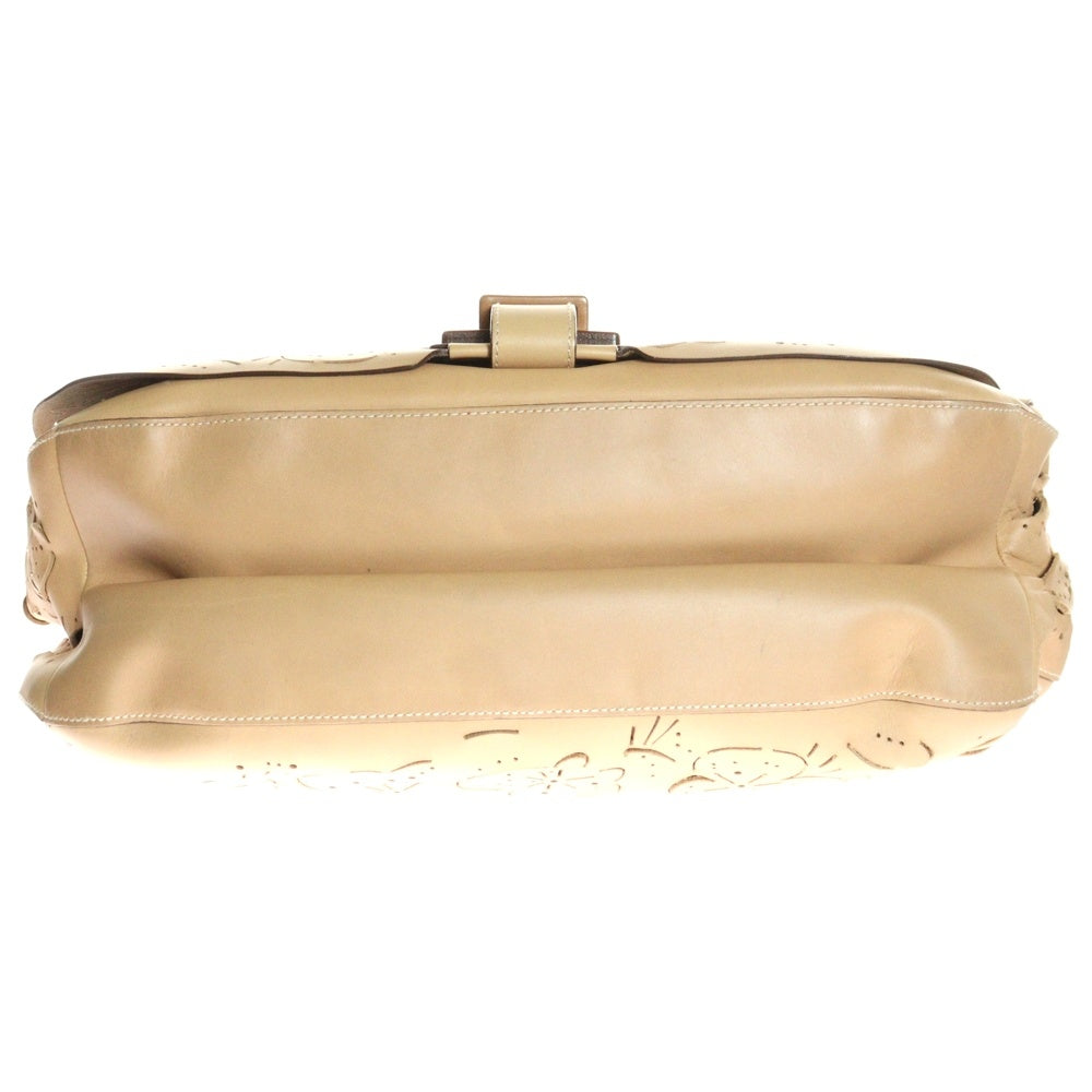 Salvatore Ferragamo(サルヴァトーレ フェラガモ) ハンドバッグ フラワーモチーフ ベージュ レザー トートバッグ