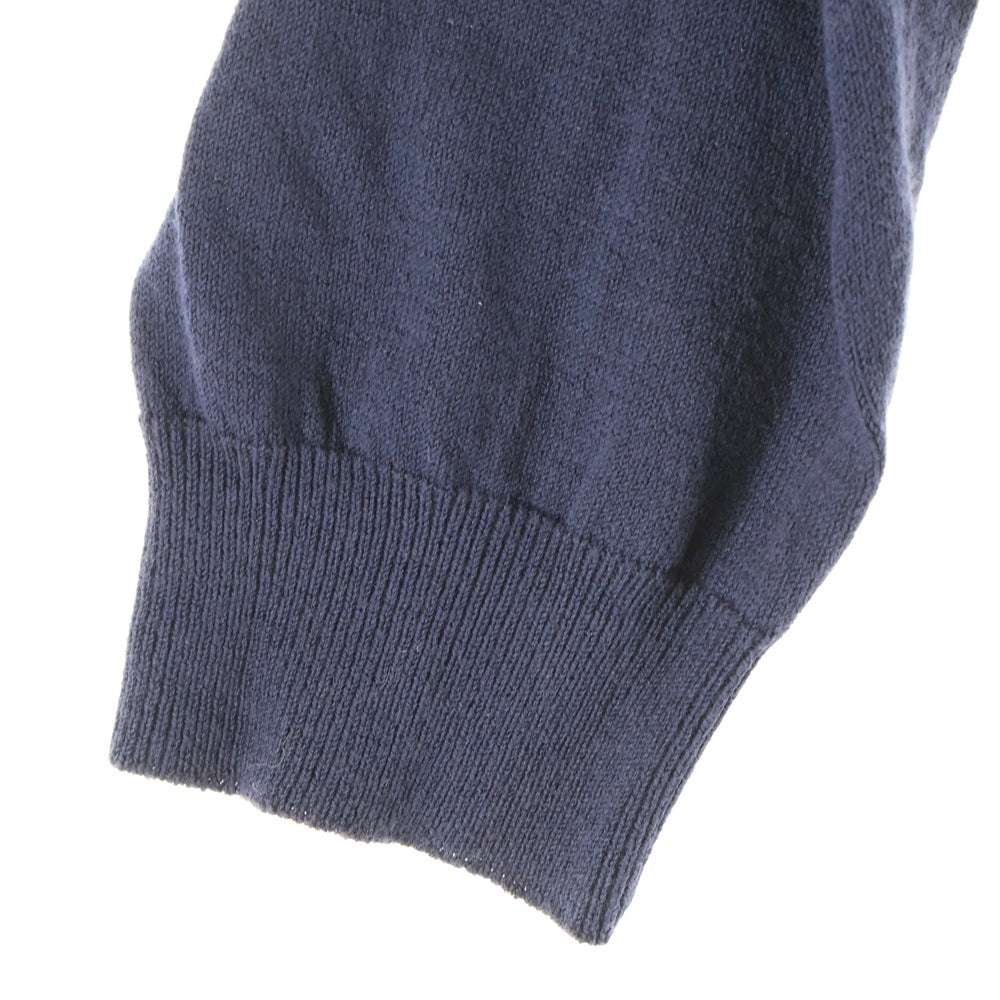 NO BRAND(ノーブランド) LALTRAMODA ラルトラモーダ コットンニット 五分袖 カーディガン ネイビー レディース