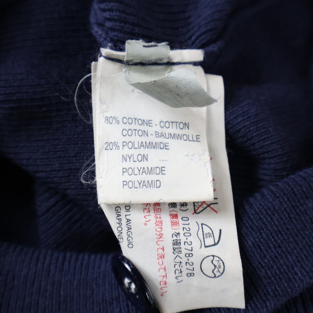 NO BRAND(ノーブランド) LALTRAMODA ラルトラモーダ コットンニット 五分袖 カーディガン ネイビー レディース