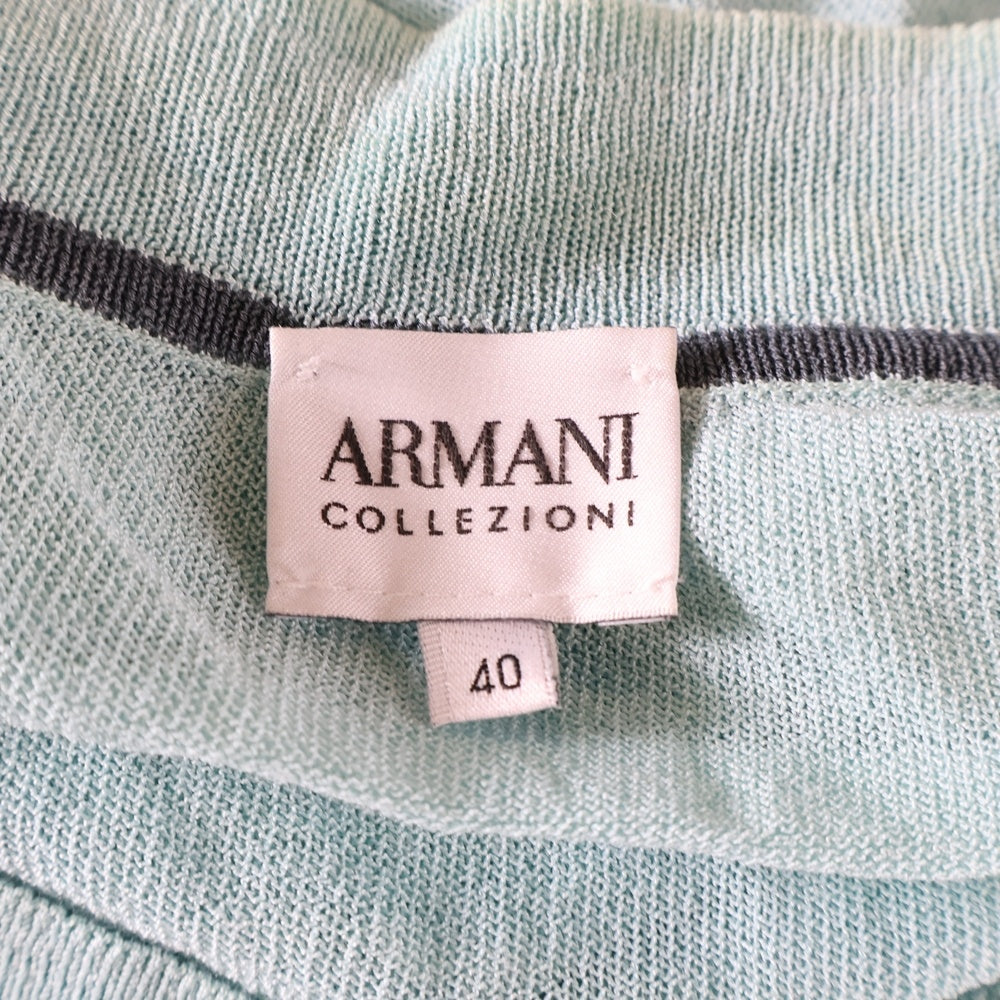 ARMANI COLLEZIONI(アルマーニ コレツィオーニ) レーヨンニット ロングスリーブ 長袖 カーディガン ライトブルー