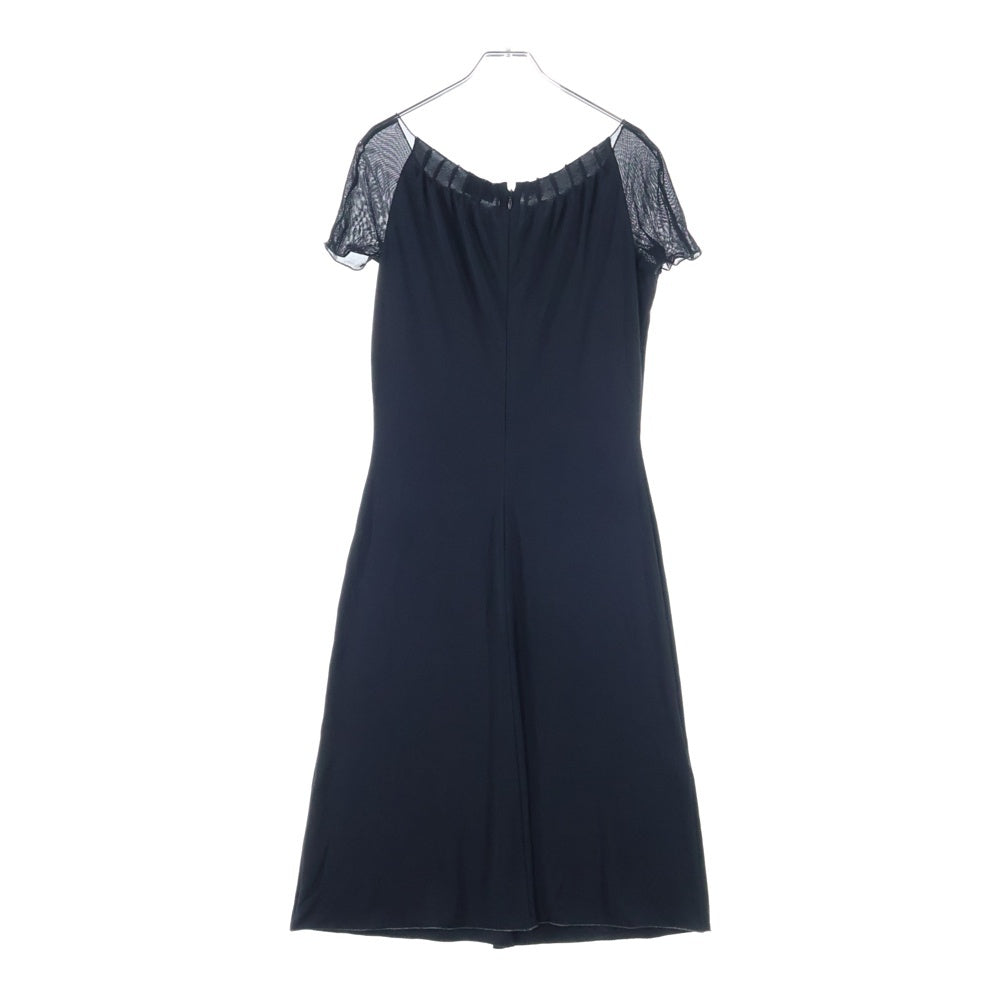 GIORGIO ARMANI(ジョルジオアルマーニ) バックジップ 半袖ワンピース ブラック レディース 〇