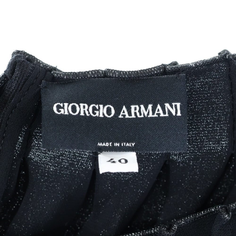 GIORGIO ARMANI(ジョルジオアルマーニ) バックジップ 半袖ワンピース ブラック レディース 〇