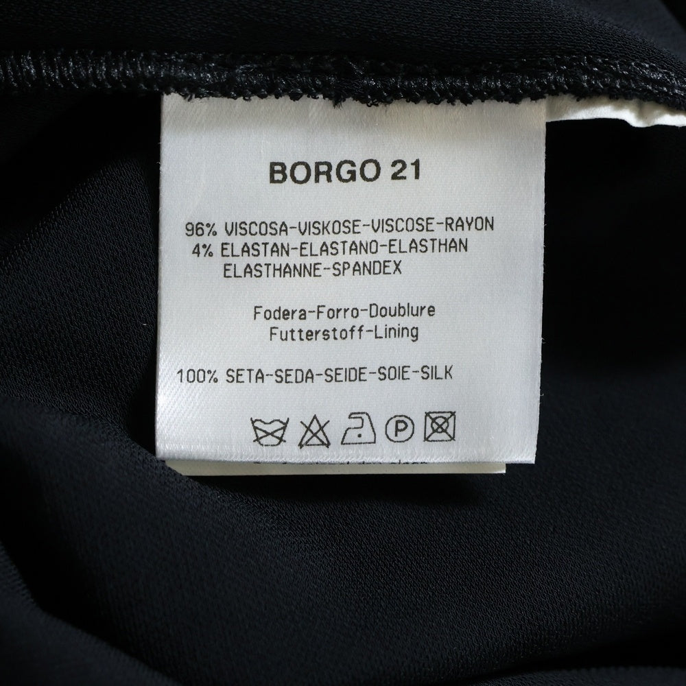 GIORGIO ARMANI(ジョルジオアルマーニ) バックジップ 半袖ワンピース ブラック レディース 〇