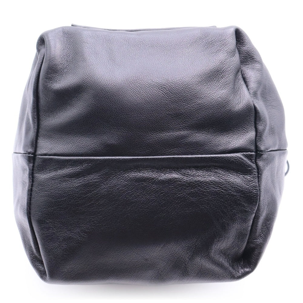 JIL SANDER(ジルサンダー) ドローストリング 巾着ショルダーバッグ ブラック レザー