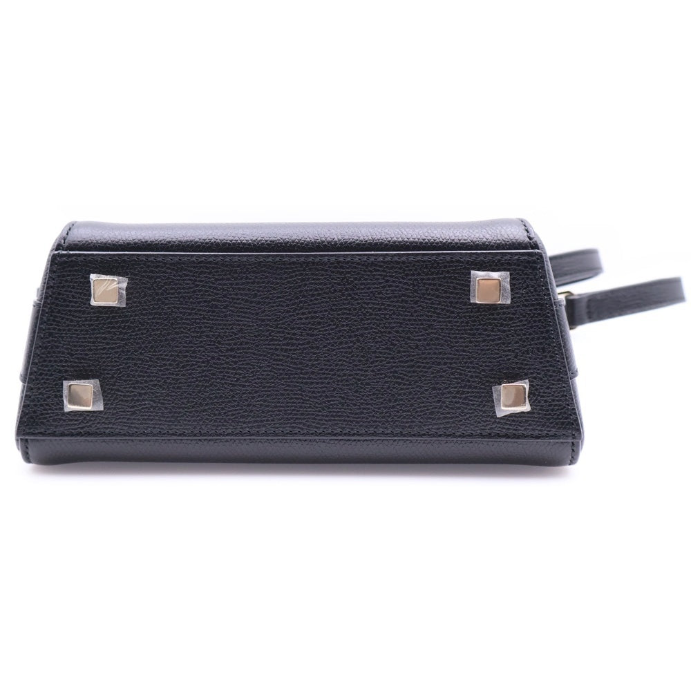 Valextra(ヴァレクストラ) ブレラ マイクロ 2WAY レザーハンドバッグ ショルダーバッグ ブラック レディース WBBR0088028
