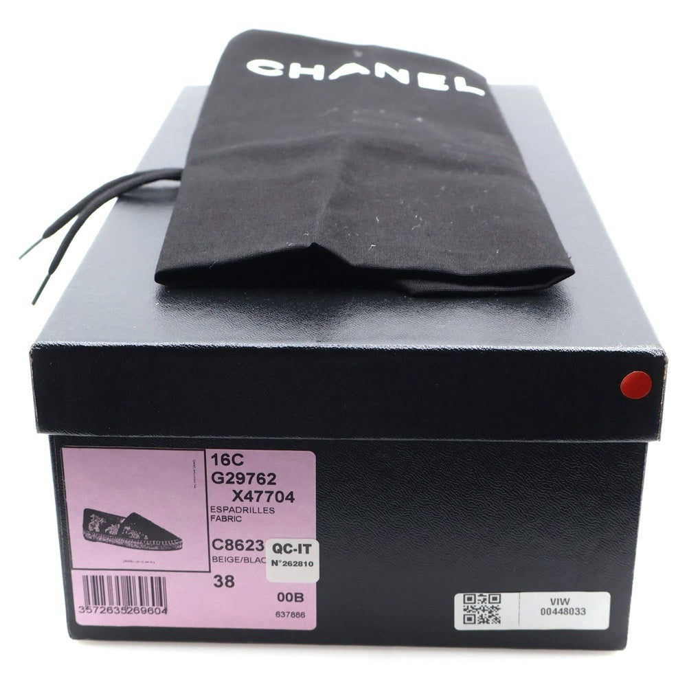 CHANEL(シャネル) エスパドリーユ ココマーク スパンコール ベージュ レディース キャンバス 38