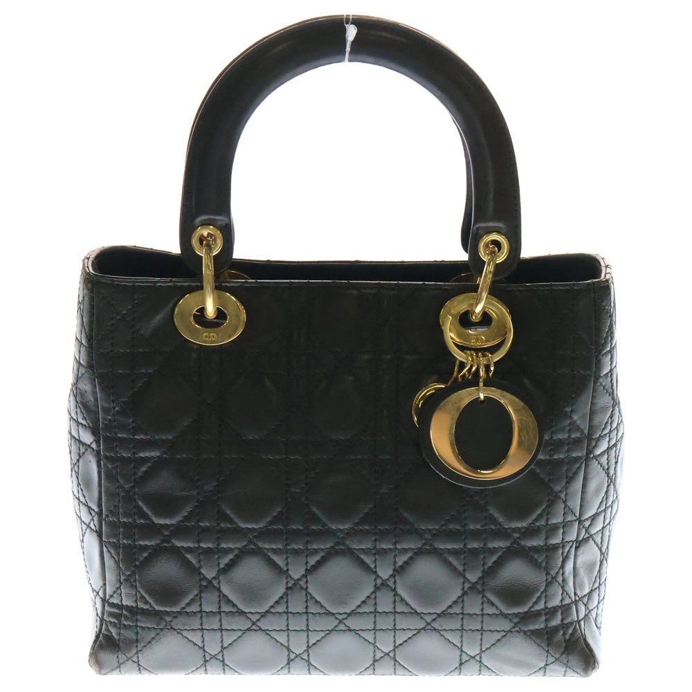 DIOR(ディオール) Lady Dior レディディオール カナージュ レザーハンドバッグ ブラック レディース