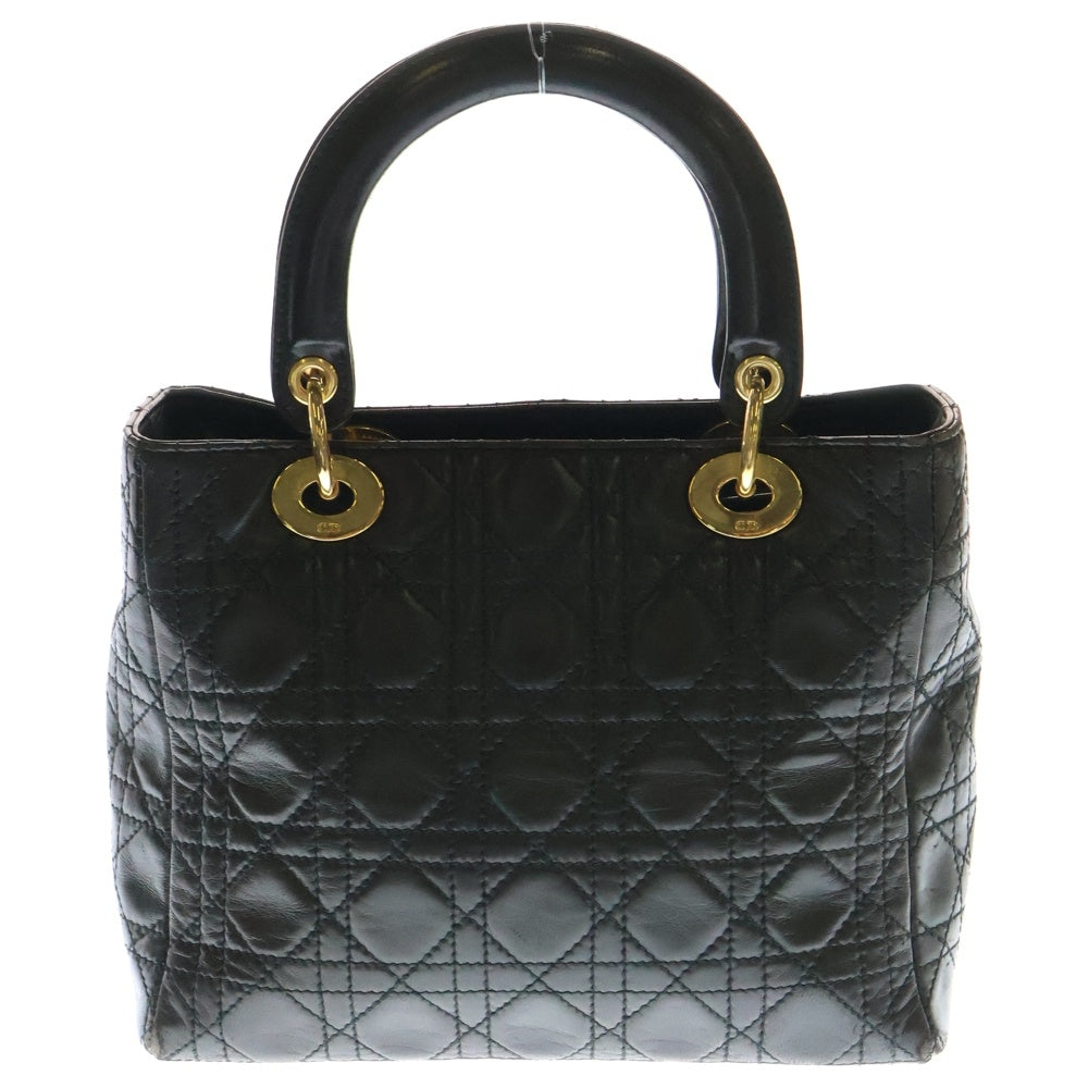 DIOR(ディオール) Lady Dior レディディオール カナージュ レザーハンドバッグ ブラック レディース