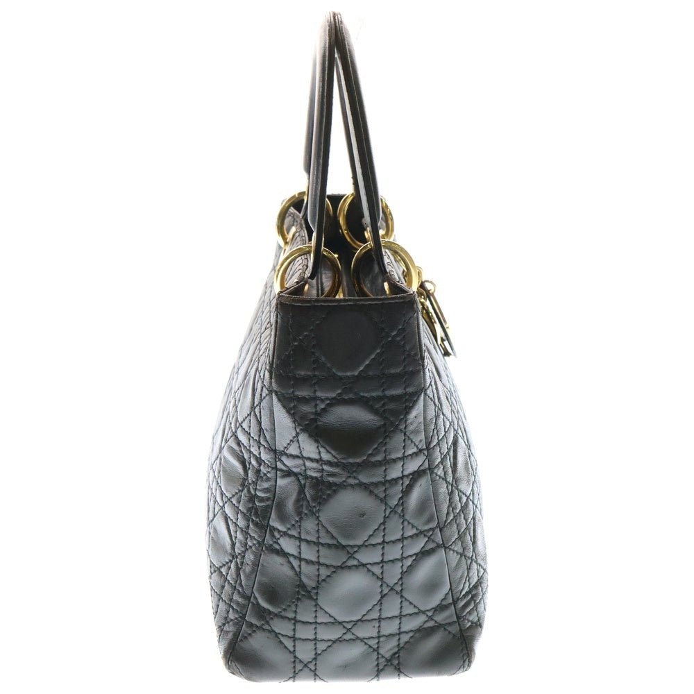 DIOR(ディオール) Lady Dior レディディオール カナージュ レザーハンドバッグ ブラック レディース