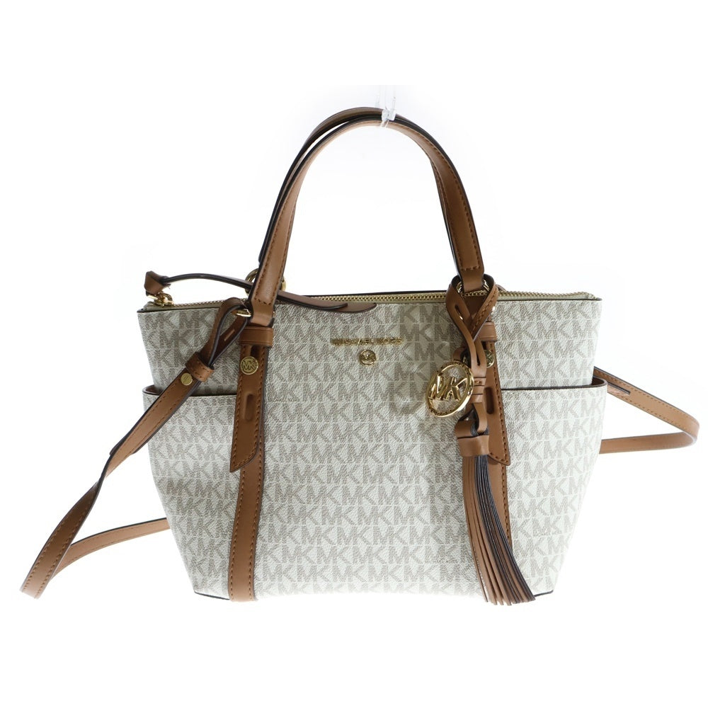 MICHAEL KORS(マイケルコース) サリバン MK総柄 2WAY PVC レザー ハンド ショルダーバッグ ベージュ ブラウン レディース 30T0GNXT1B