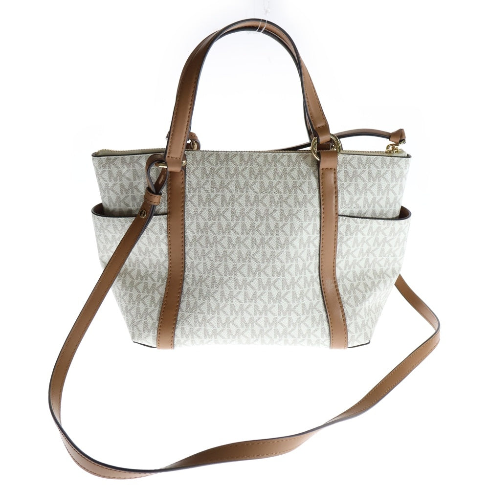 MICHAEL KORS(マイケルコース) サリバン MK総柄 2WAY PVC レザー ハンド ショルダーバッグ ベージュ ブラウン レディース 30T0GNXT1B