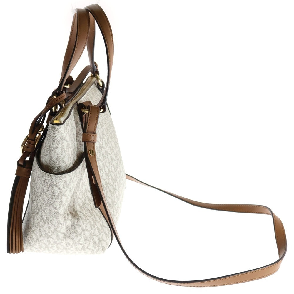 MICHAEL KORS(マイケルコース) サリバン MK総柄 2WAY PVC レザー ハンド ショルダーバッグ ベージュ ブラウン レディース 30T0GNXT1B