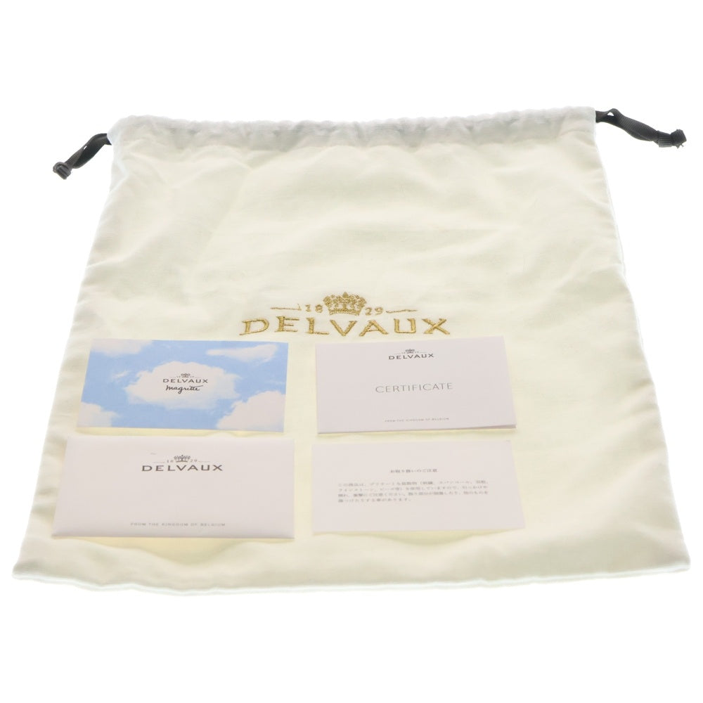 DELVAUX(デルボー) パン スウィング マグリットコレクション 刺繍 ハンドバッグ ミニバッグ ライトブルー シルバー金具 レザー