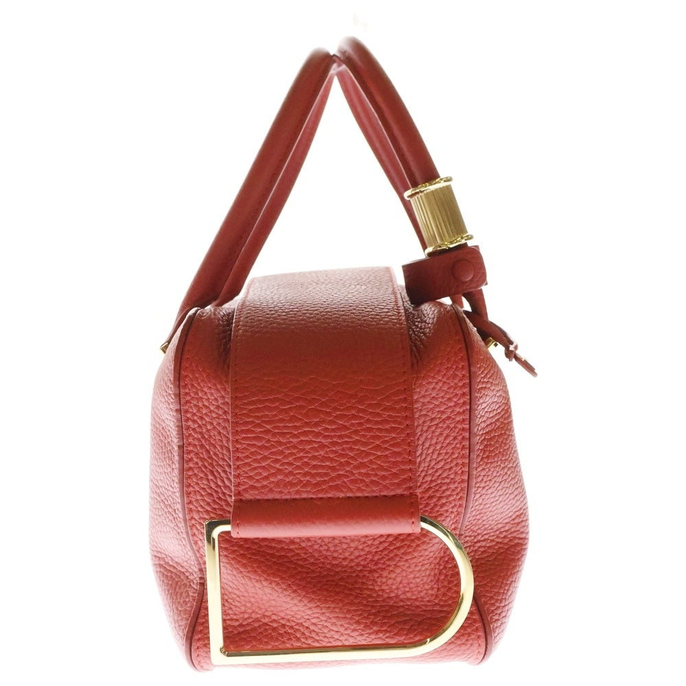DELVAUX(デルボー) クールボックスMM 2wayハンドバッグ ショルダーバッグ レッド ゴールド金具 レザー
