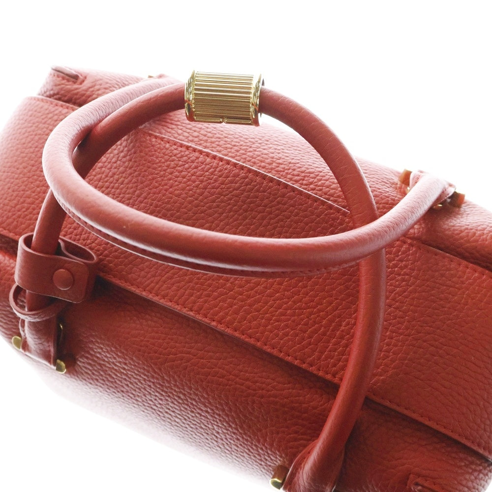 DELVAUX(デルボー) クールボックスMM 2wayハンドバッグ ショルダーバッグ レッド ゴールド金具 レザー