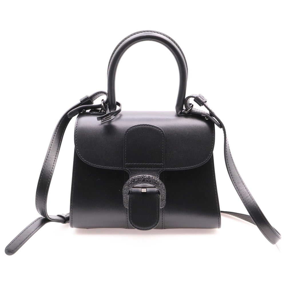 DELVAUX(デルボー) ブリヨン ミニ フル ストラス バックル ブラック レザー 2WAY ショルダーバッグ ハンドバッグ 限定品