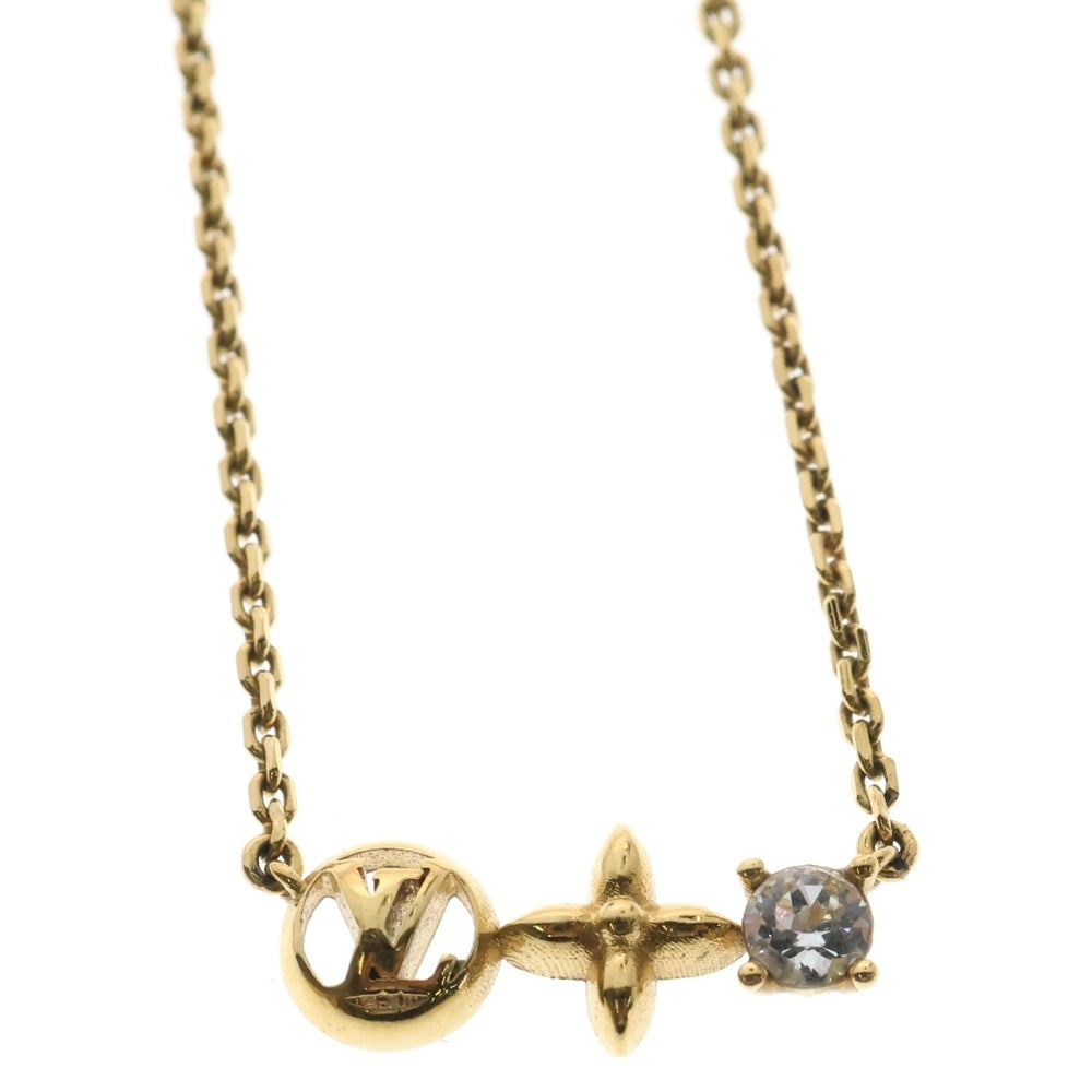 LOUIS VUITTON(ルイヴィトン) コリエ・プティ・ルイ LVサークル モノグラムフラワー チェーン ネックレス ゴールド M00368 LE2283