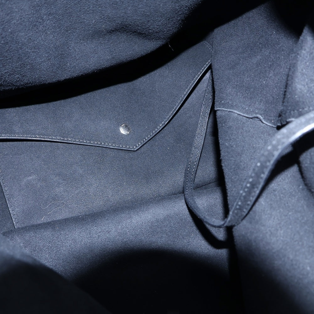 SAINT LAURENT PARIS(サンローランパリ) テディバケット ロゴプリント レザー ドローストリング チェーンショルダーバッグ ブラック 538447