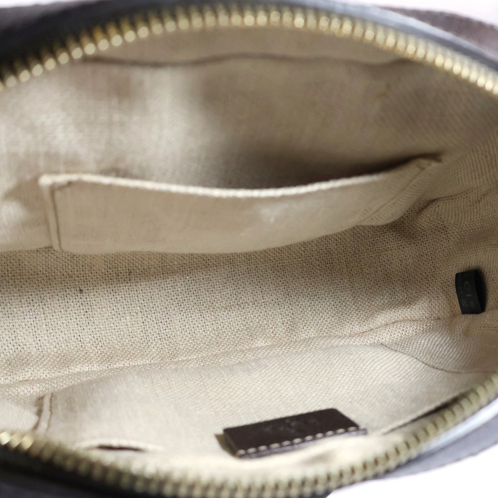 GUCCI(グッチ) GGキャンバス シェリーライン ビー キャンバス レザー ショルダーバッグ ベージュ/ブラウン 412008