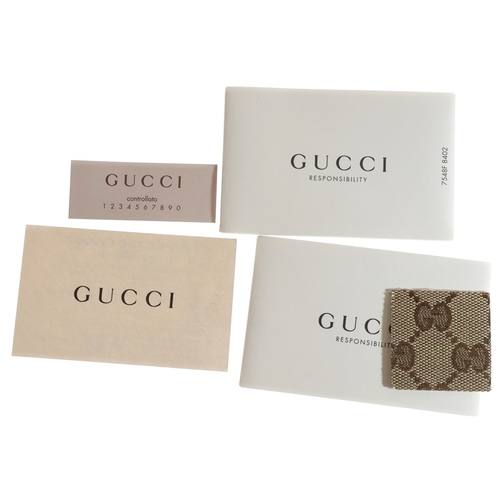 GUCCI(グッチ) GGキャンバス シェリーライン ビー キャンバス レザー ショルダーバッグ ベージュ/ブラウン 412008