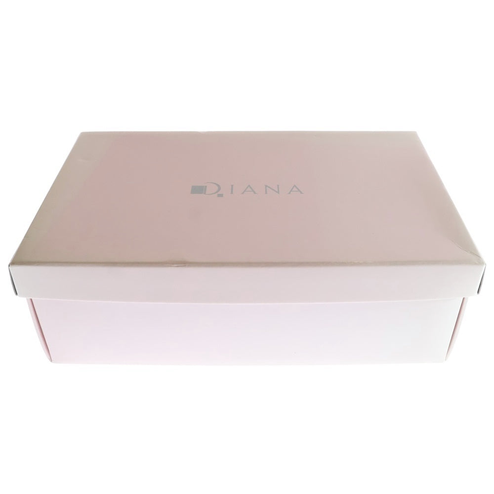 DIANA(ダイアナ) 型押し エンボスレザー ヒール ストラップ サンダル シューズ ブラック レディース