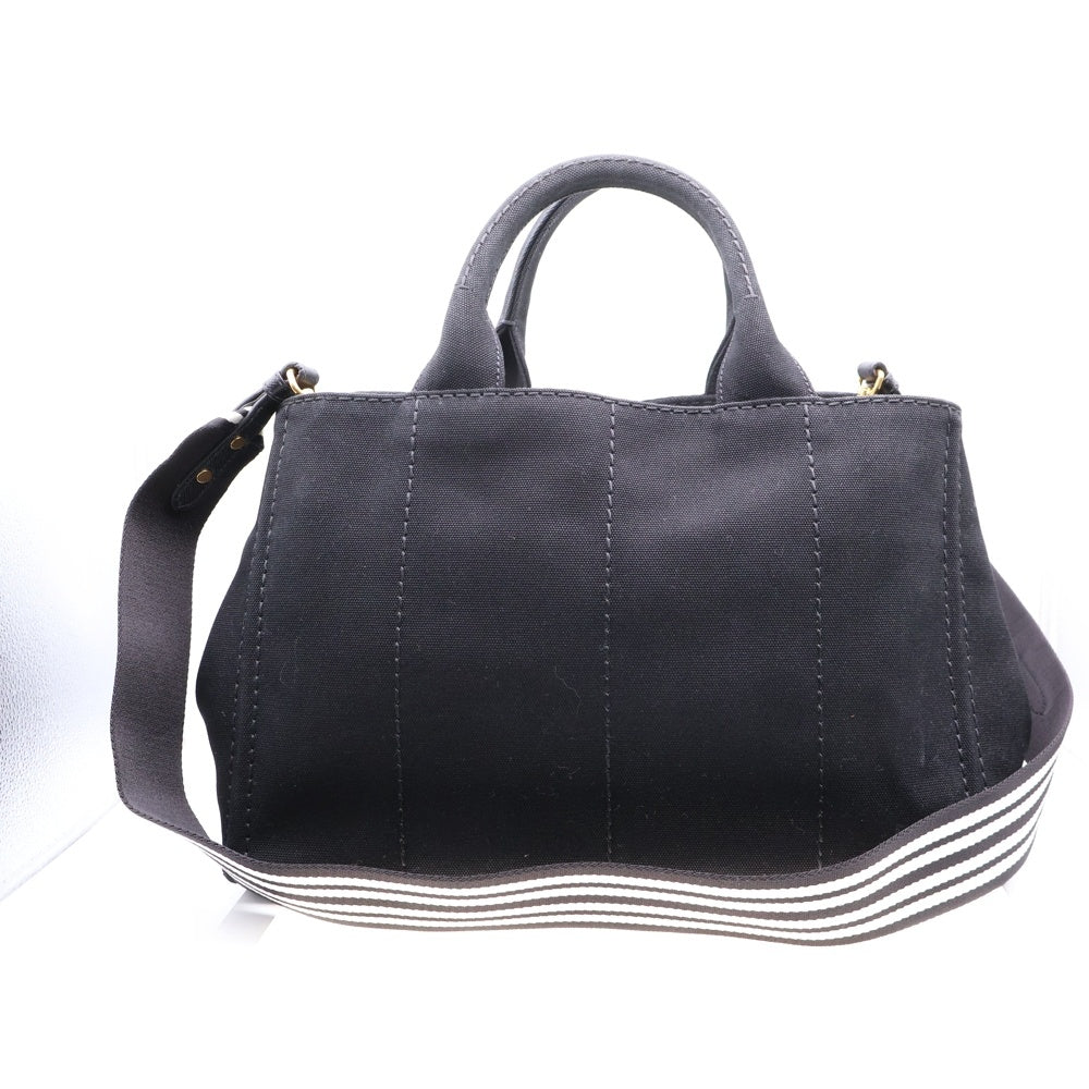 PRADA(プラダ) カナパM ブラック キャンバス 2WAY ハンドバッグ ショルダーバッグ