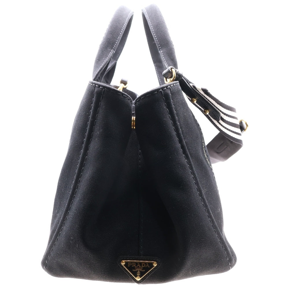 PRADA(プラダ) カナパM ブラック キャンバス 2WAY ハンドバッグ ショルダーバッグ