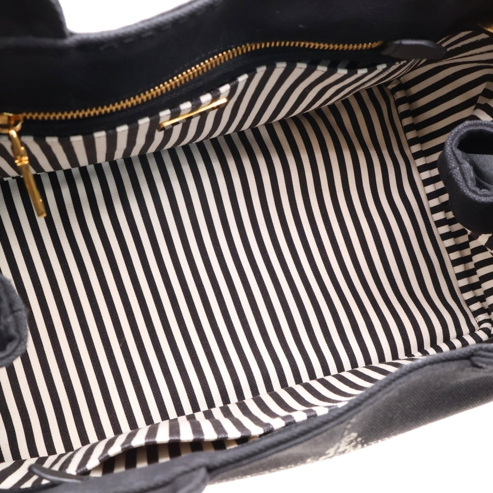 PRADA(プラダ) カナパM ブラック キャンバス 2WAY ハンドバッグ ショルダーバッグ
