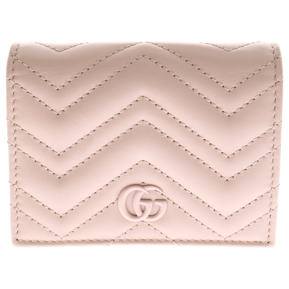 GUCCI(グッチ) GGマーモント コンパクトウォレット ピンク レザー 466492 財布