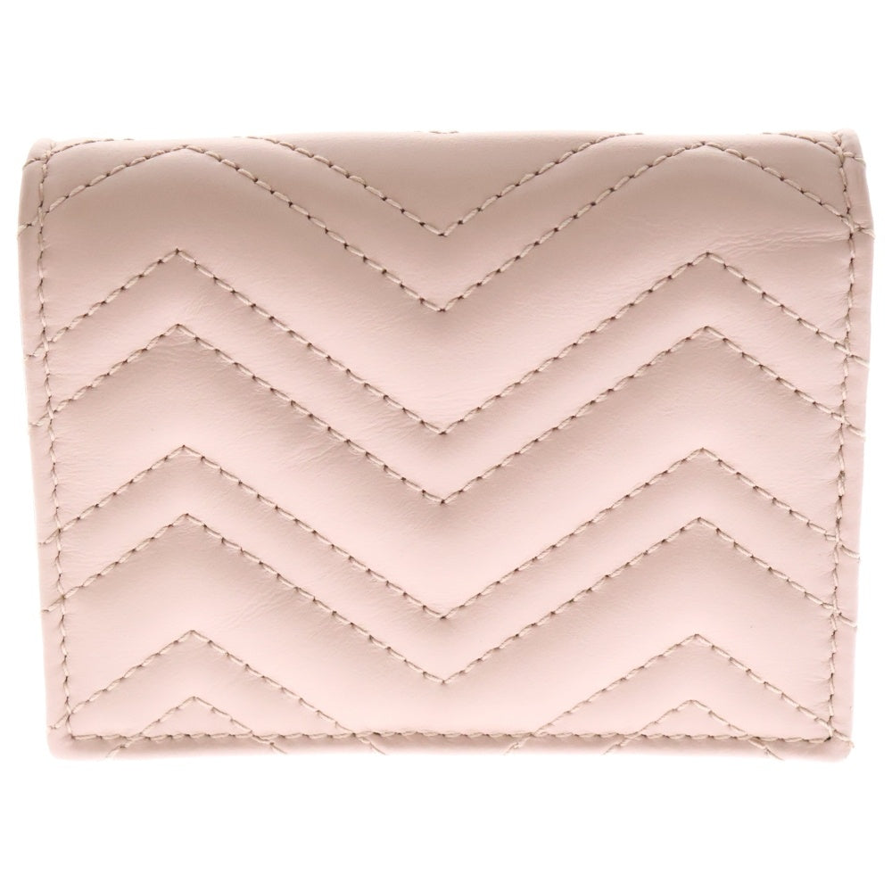 GUCCI(グッチ) GGマーモント コンパクトウォレット ピンク レザー 466492 財布
