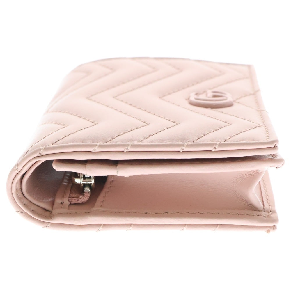 GUCCI(グッチ) GGマーモント コンパクトウォレット ピンク レザー 466492 財布