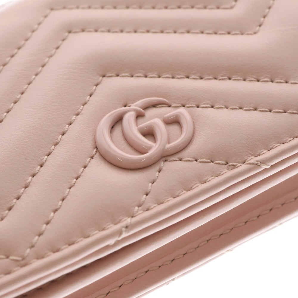 GUCCI(グッチ) GGマーモント コンパクトウォレット ピンク レザー 466492 財布