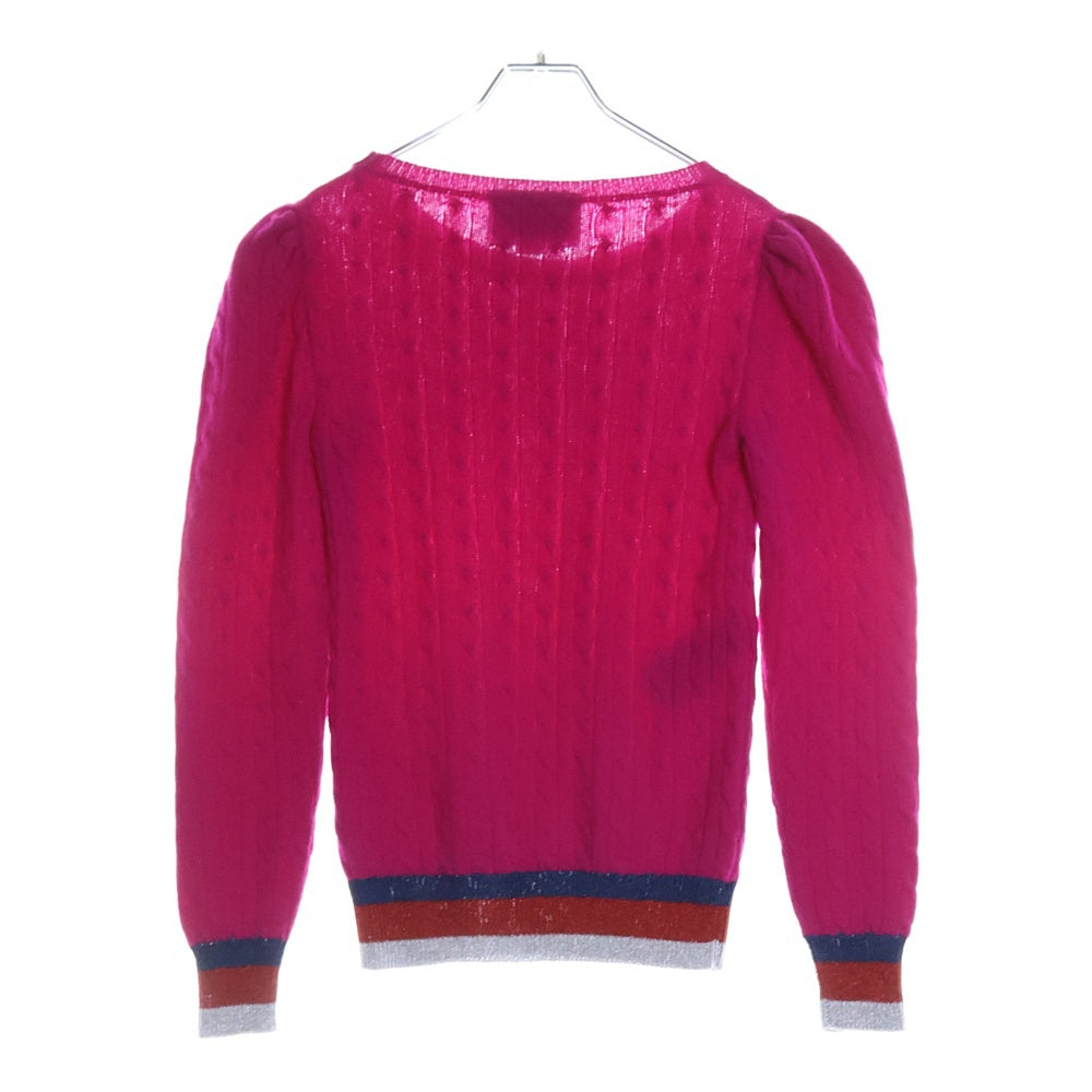GUCCI(グッチ) ボーダー切り替え カシミヤ ロングスリーブ 長袖 ニット セーター ピンク 457495 X5L47