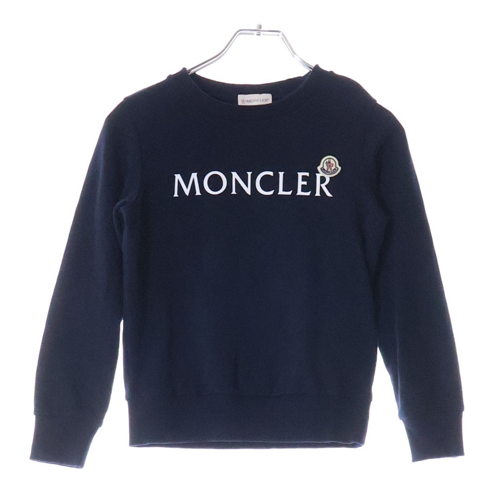 MONCLER(モンクレール) 22AW ロゴプリント ワッペン クルーネック プルオーバースウェットトレーナー ネイビー キッズ H29548G00035 809AG