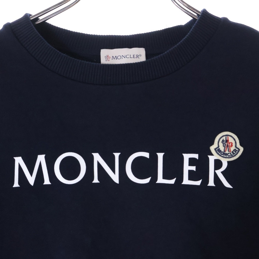 MONCLER(モンクレール) 22AW ロゴプリント ワッペン クルーネック プルオーバースウェットトレーナー ネイビー キッズ H29548G00035 809AG
