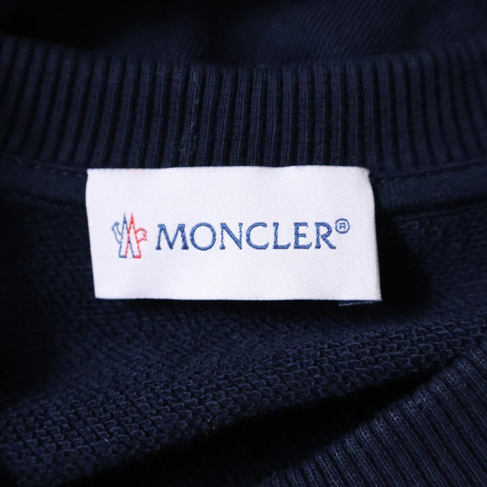 MONCLER(モンクレール) 22AW ロゴプリント ワッペン クルーネック プルオーバースウェットトレーナー ネイビー キッズ H29548G00035 809AG