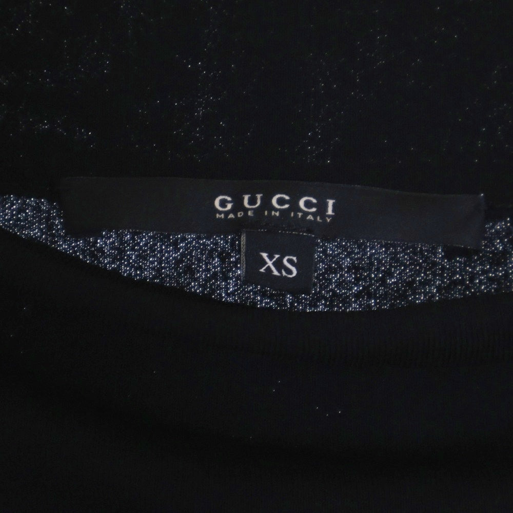 GUCCI(グッチ) レーヨン ノースリーブ ドレープ ミディアムワンピース ブラック レディース 214337 X6089