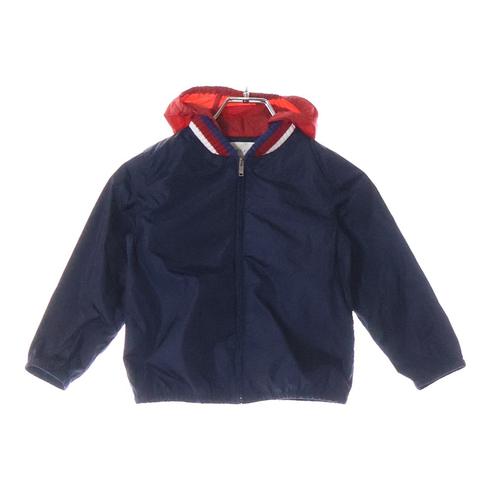 GUCCI(グッチ) インターロッキングG バックプリント フーデッド ジップアップ ナイロンジャケットブルゾン ネイビー キッズ 546863 XWAB0
